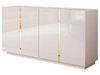Czterodrzwiowa komoda 158 cm w stylu glamour Lunelie kaszmir połysk