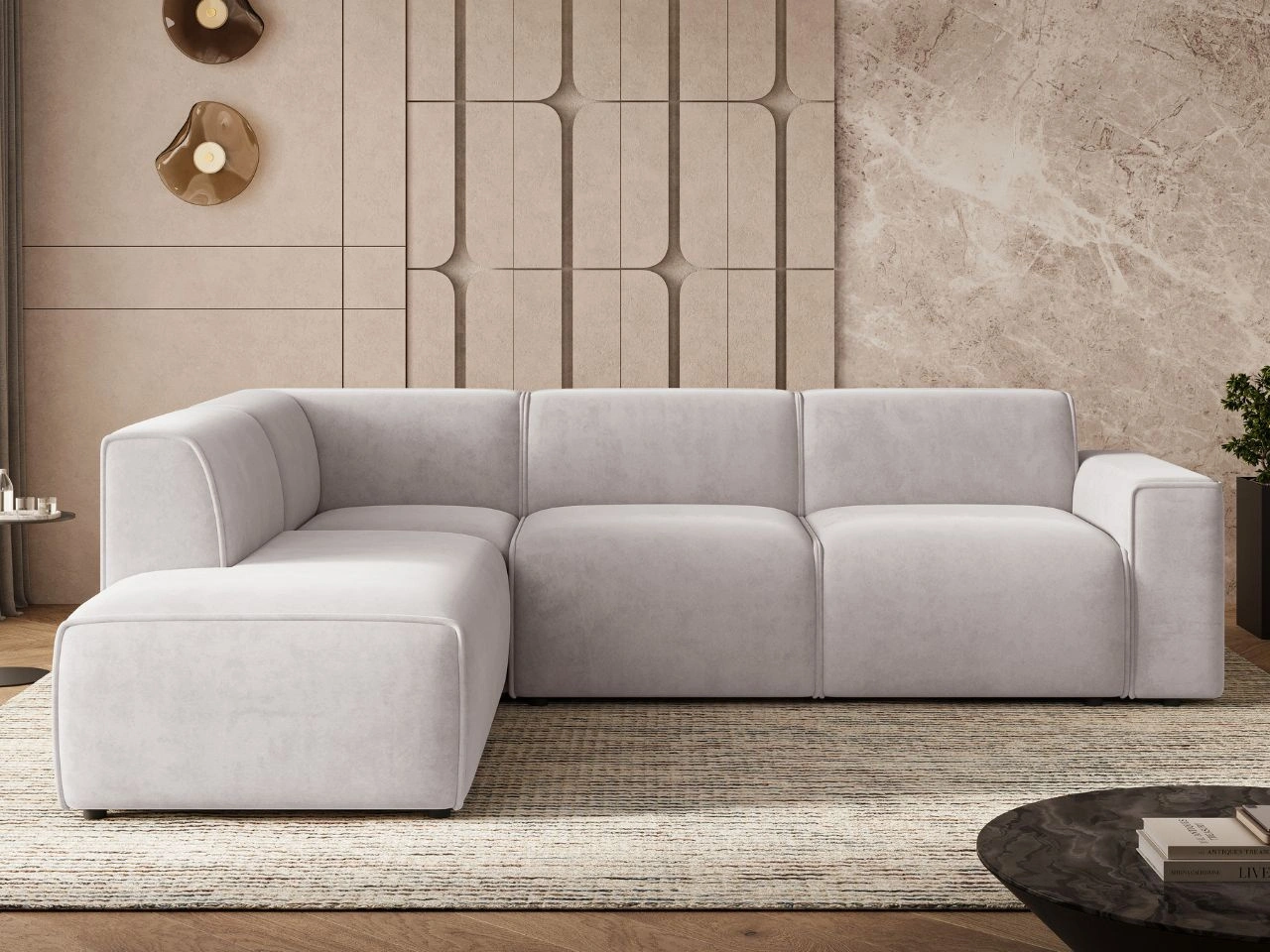 Narożnik L Lewy Eluno Szary