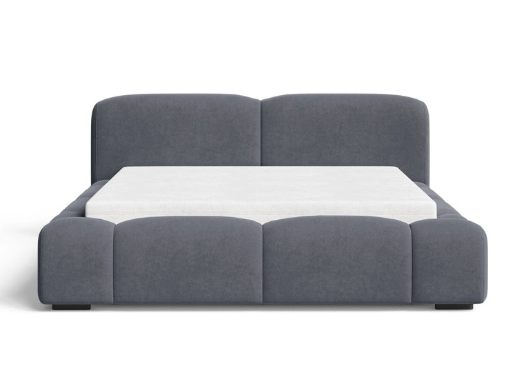 Łóżko tapicerowane z pojemnikiem i stelażem 120x200 Aubi Ciemnoszare