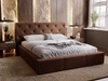 Łóżko tapicerowane z pojemnikiem i stelażem 180x200 Milano Brązowe