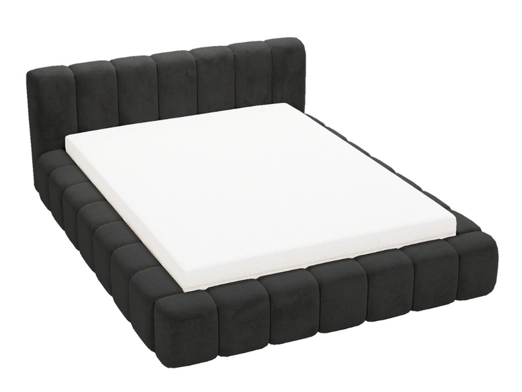 Łóżko tapicerowane z pojemnikiem na pościel 180x200 Ibiza Czarne