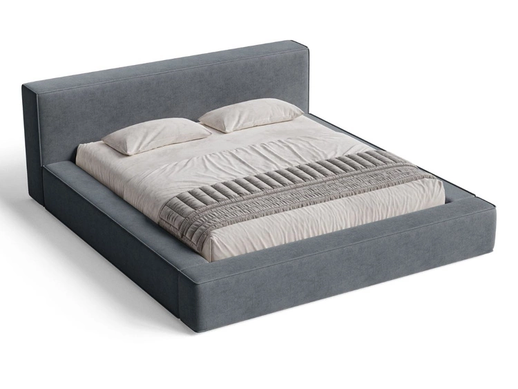 Łóżko tapicerowane z pojemnikiem i stelażem 160x200 Mali Ciemnoszare