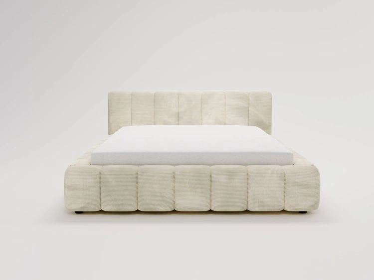 Łóżko tapicerowane z pojemnikiem na pościel 120x200 Ibiza Kremowe