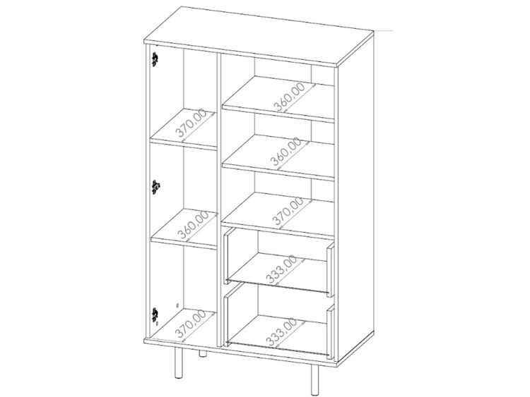Regał z szufladami i drzwiczkami Ankara Czarny