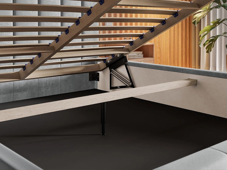 Łóżko tapicerowane z pojemnikiem i stelażem Siena 180x200 zielony