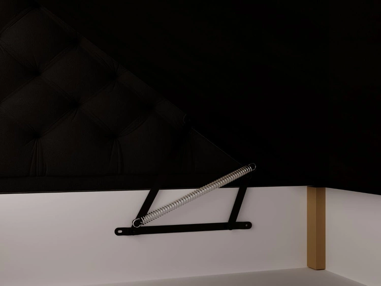 Łóżko kontynentalne z pojemnikiem na pościel 160x200 Bergamo czarne