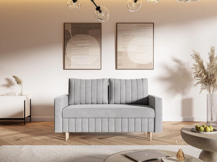 Kanapa z funkcją spania i pojemnikiem na pościel Castelo szara