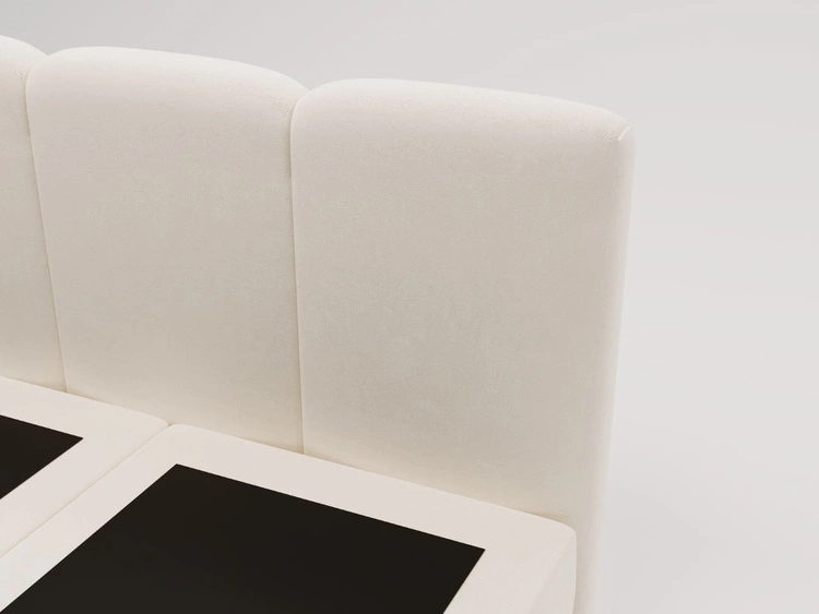 Łóżko kontynentalne z pojemnikiem na pościel 140x200 Campi Szare