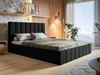 Łóżko tapicerowane z pojemnikiem i stelażem Siena 140x200 czarny