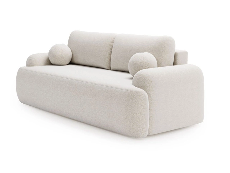 Kanapa z funkcją spania i pojemnikiem Aurio Biała