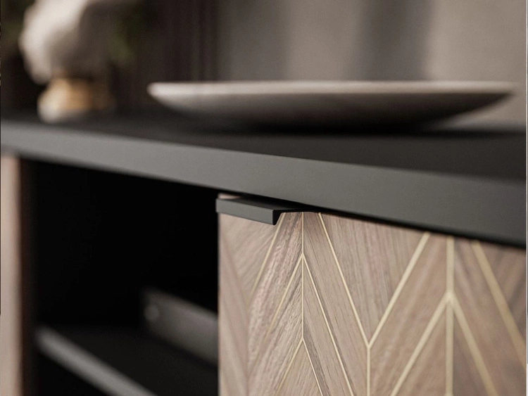 Szafka pod telewizor z drzwiczkami Tavio Czarna