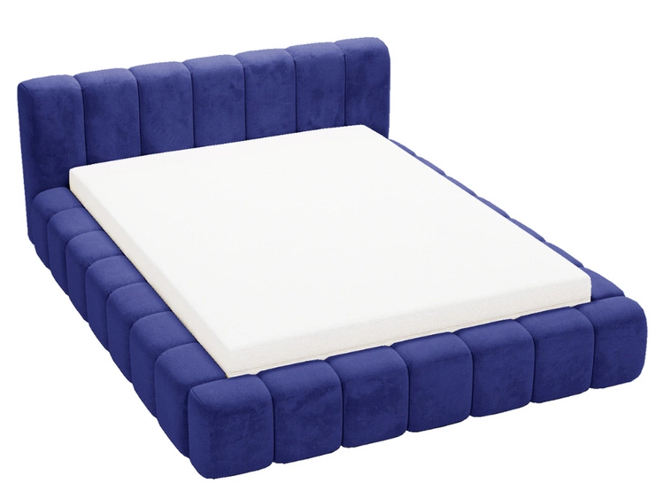 Łóżko tapicerowane z pojemnikiem na pościel 180x200 Ibiza Ciemnoniebieskie