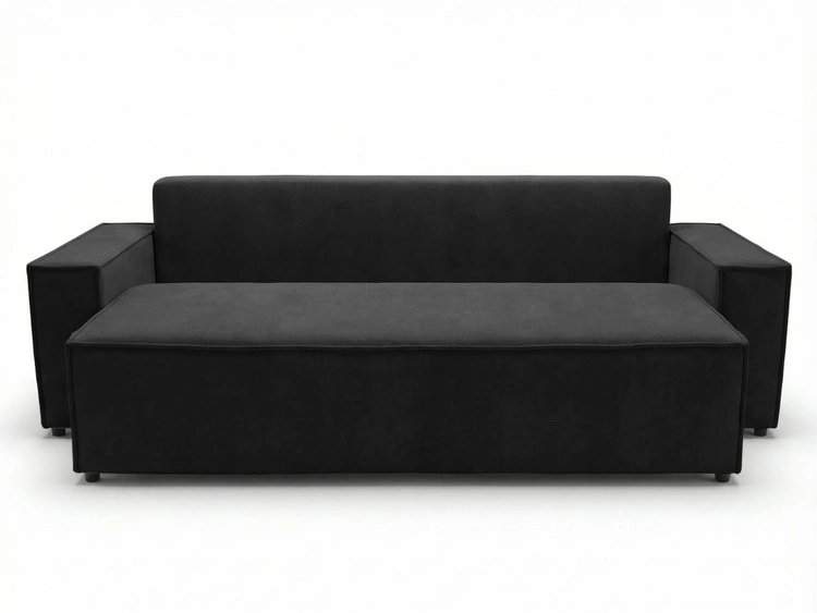 Kanapa z funkcją spania i pojemnikiem na pościel Sivra Czarna