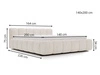Łóżko tapicerowane z pojemnikiem i stelażem 140x200 Cloud Low szare