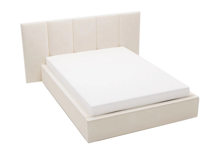 Łóżko tapicerowane z pojemnikiem i stelażem 140x200 cm Lizbona Beżowe