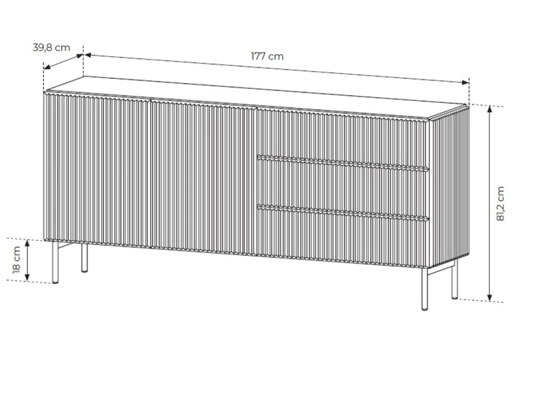 Komoda z drzwiami i szufladami 177 Qualita Czarna