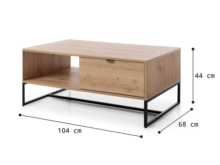 Stolik kawowy z szufladami Anime Brązowy
