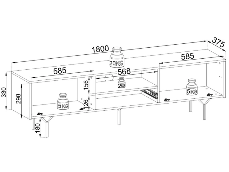 Zestaw mebli do salonu Ravi Czarny