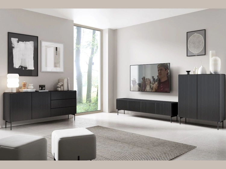 Komoda dwudrzwiowa wysoka Qualita Czarna