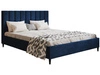 Łóżko tapicerowane ze stelażem 160x200 Snazi Ciemny niebieski