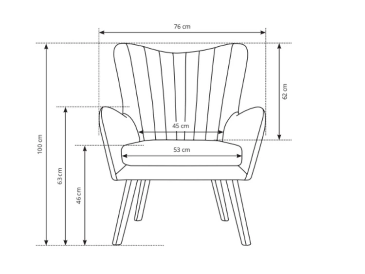 Fotel na nóżkach Ceres Turkusowy