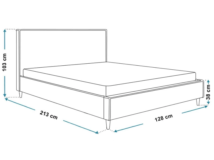 Łóżko tapicerowane ze stelażem 120x200 Grenada Szary