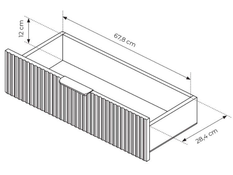 Regał z szufladami i złotymi nogami Latina Biały