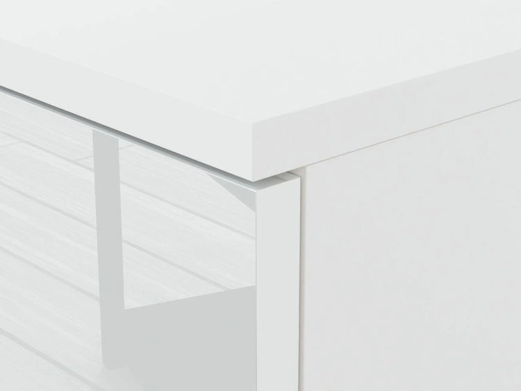 Podwieszany stolik nocny z dwoma szufladami Nuveo Biały połysk