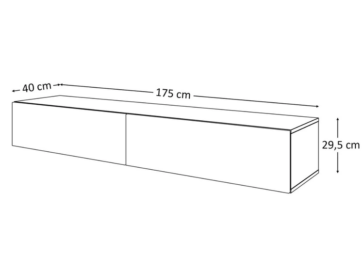 Wisząca meblościanka z oświetleniem LED do salonu Sorelle Czarny mat
