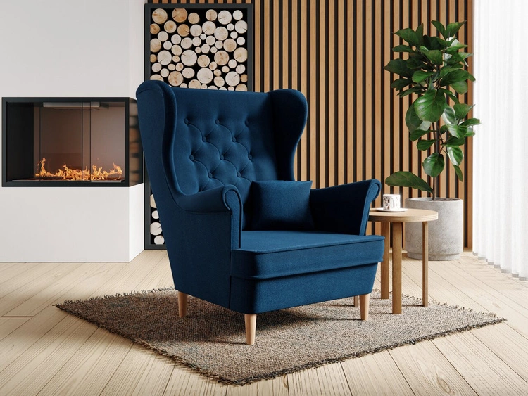 Fotel na nóżkach Oslo II Ciemny niebieski