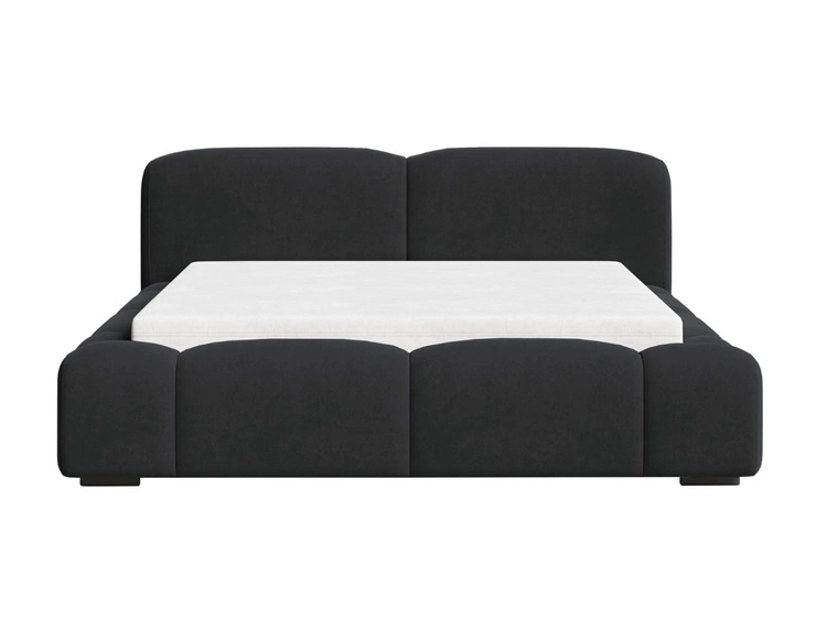 Łóżko tapicerowane z pojemnikiem i stelażem 120x200 Aubi Czarne