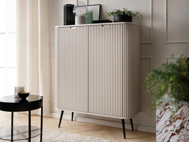 Komoda z drzwiami na złotych nogach Viva Beżowa