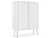 Komoda z drzwiami na złotych nogach Viva Biała