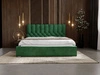 Łóżko tapicerowane z pojemnikiem i stelażem 200x200 cm Roma Zielone