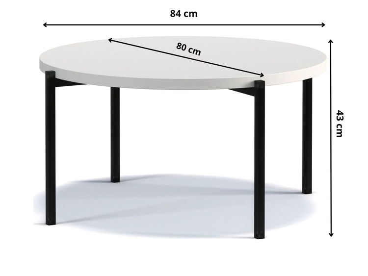 Okrągły Stolik kawowy Sevilla 84 cm Czarny połysk
