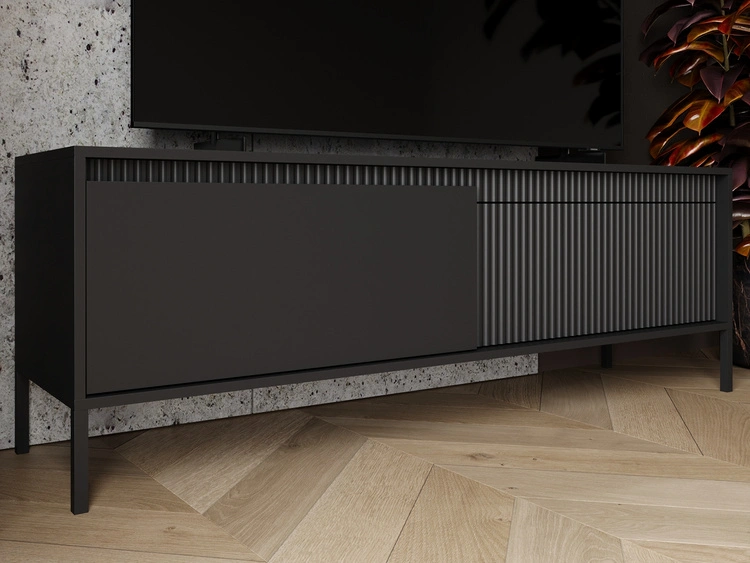 Szafka pod telewizor z drzwiczkami 153 cm Sorano Czarna