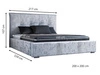 Łóżko tapicerowane z pojemnikiem i stelażem 200x200 Valencia Ciemny szary
