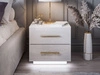Stolik nocny z dwoma szufladami Nuveo Lux Biały Połysk