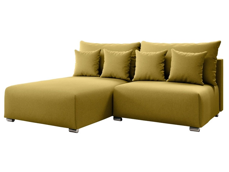 Narożnik L Lewy z funkcją spania i pojemnikiem Ronni Żółty