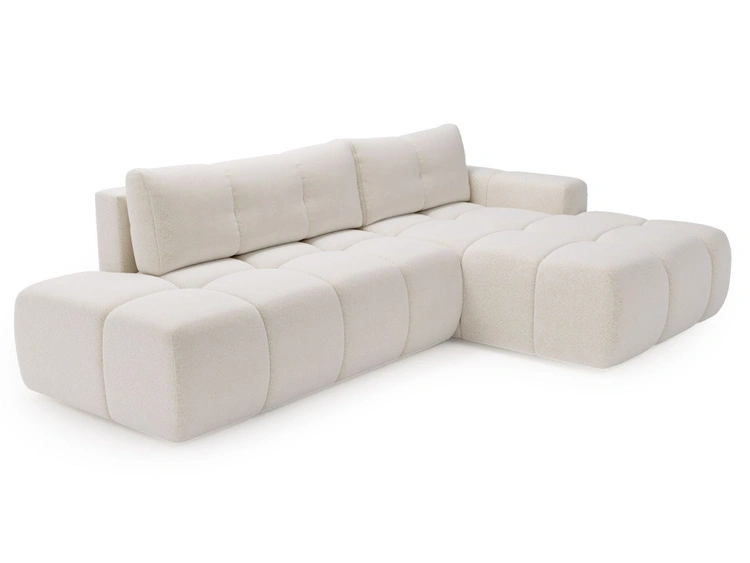 Narożnik L Prawy z funkcją spania i pojemnikiem Montero Biały