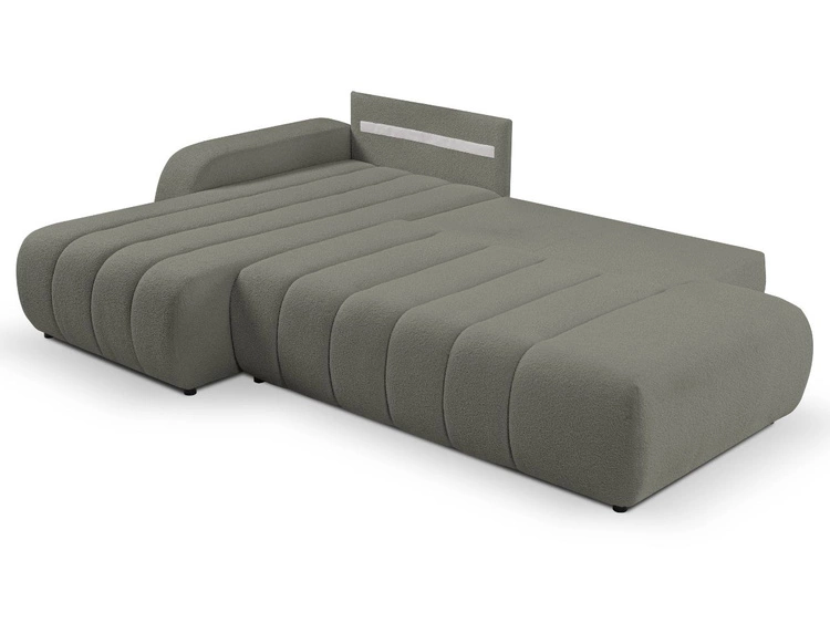 Narożnik z pojemnikiem i funkcją spania Lewy Adoro Szary