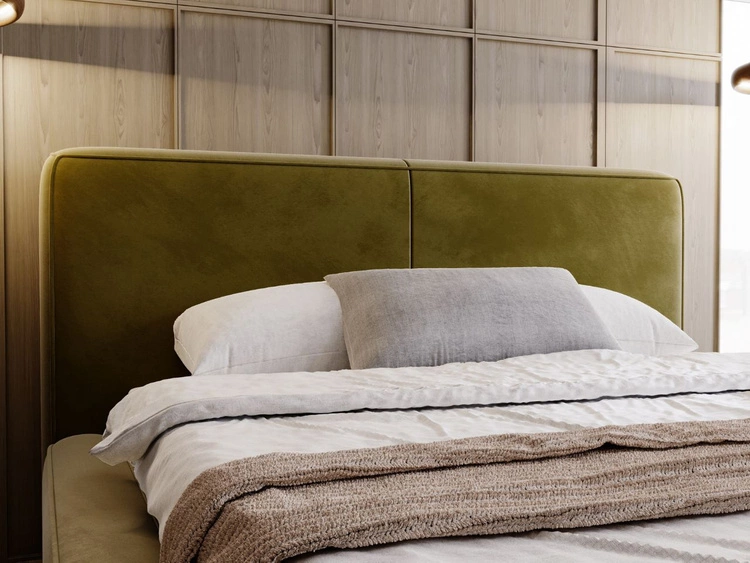 Łóżko tapicerowane z pojemnikiem i stelażem 140x200 Amaro Zielone