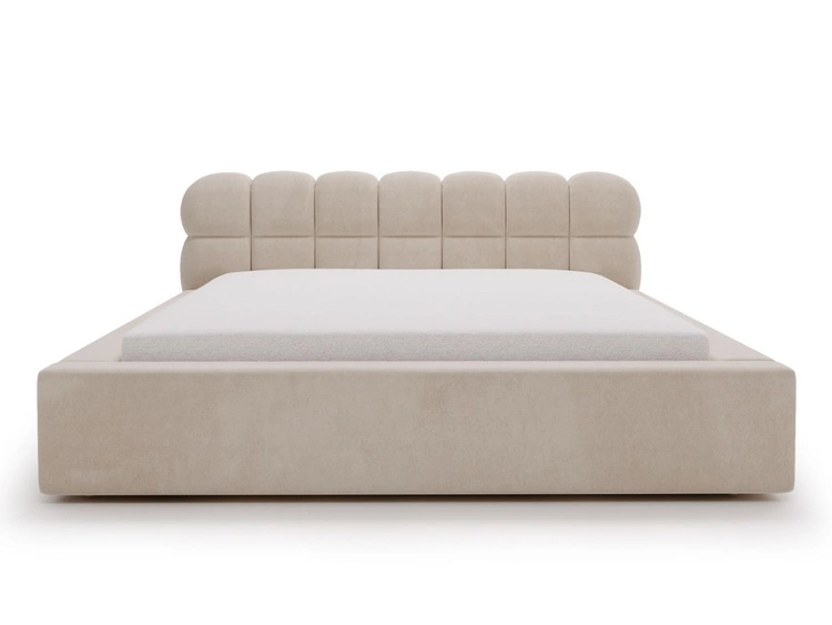 Łóżko tapicerowane z pojemnikiem i stelażem 120x200 Plaza Beżowe