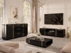 Zestaw mebli do salonu w stylu glamour Lunelie Czarny połysk