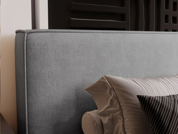 Łóżko tapicerowane z pojemnikiem i stelażem 180x200 Monaco Szare