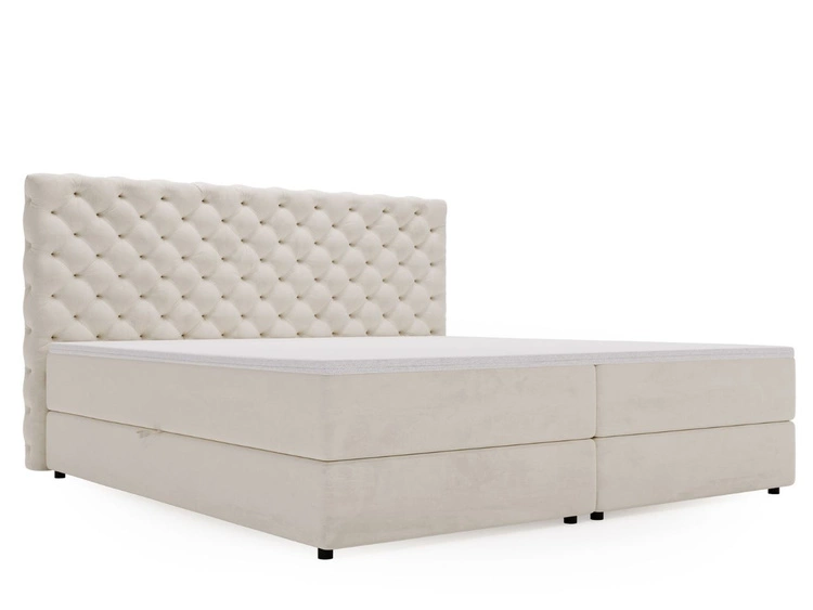 Łóżko kontynentalne z pojemnikiem na pościel 140x200 Bergamo beżowe