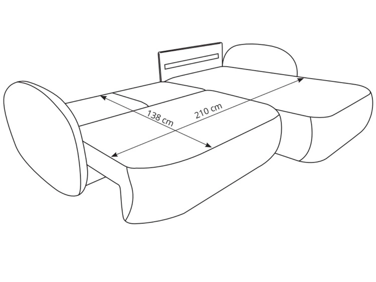 Narożnik L Lewy z funkcją spania i pojemnikiem Oreo Beżowy