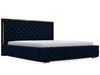 Łóżko tapicerowane z pojemnikiem i stelażem 180x200 Wave Granatowe