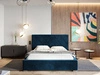 Łóżko tapicerowane z pojemnikiem i stelażem 180x200 Taranto Ciemnoniebieskie