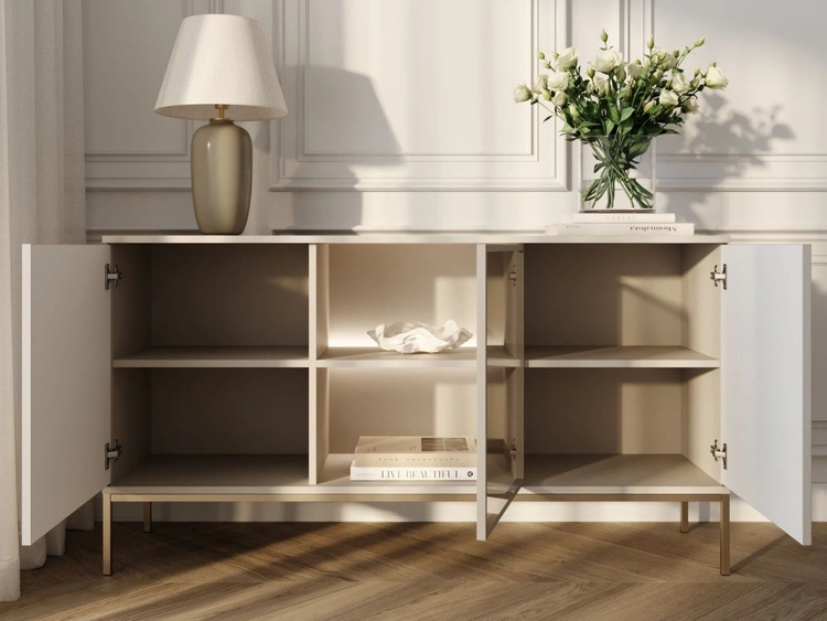 Komoda z drzwiami i oświetleniem LED Deo Kaszmirowa